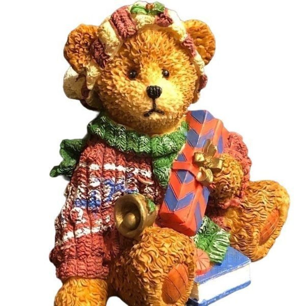 Christmas Santa Bear with gifts Figurine Ornament